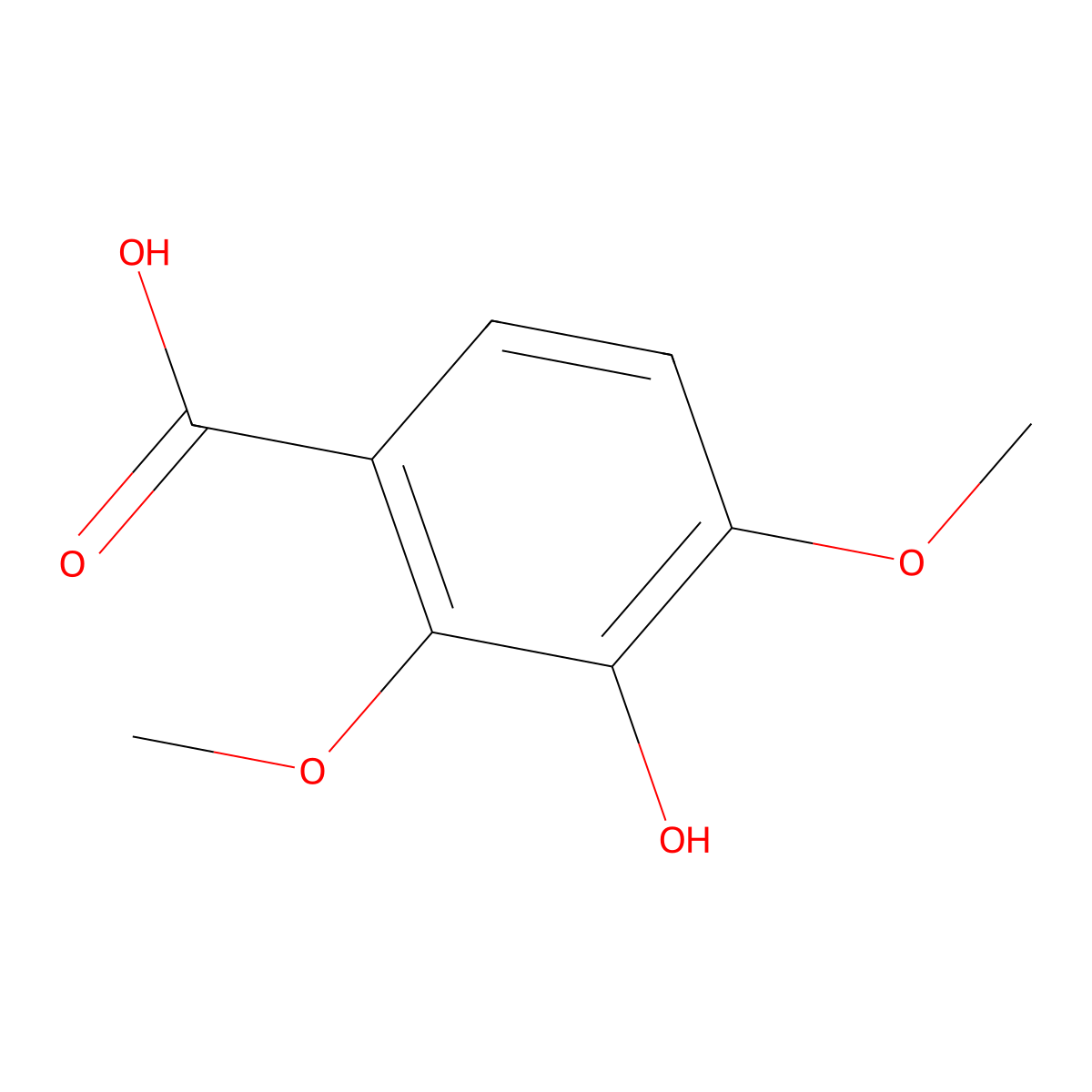 3-Hydroxy-2,4-dimethoxybenzoic acid molecular structure, CAS 50389-20-3