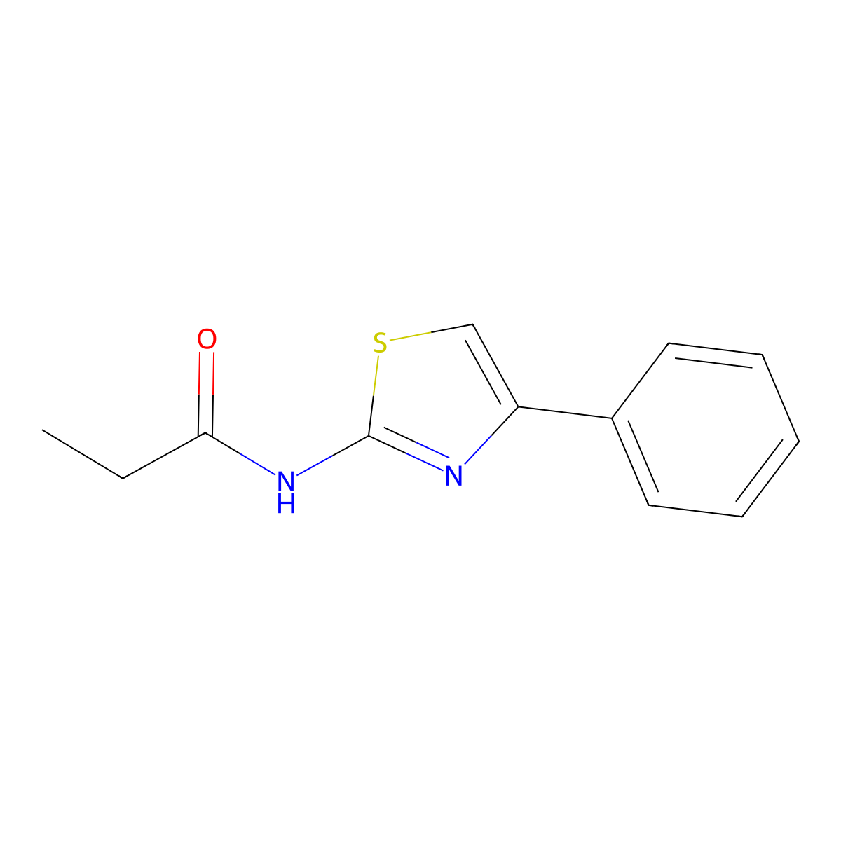 N-(4-phenyl-1,3-thiazol-2-yl)propanamide molecular structure, CAS 5039-10-1