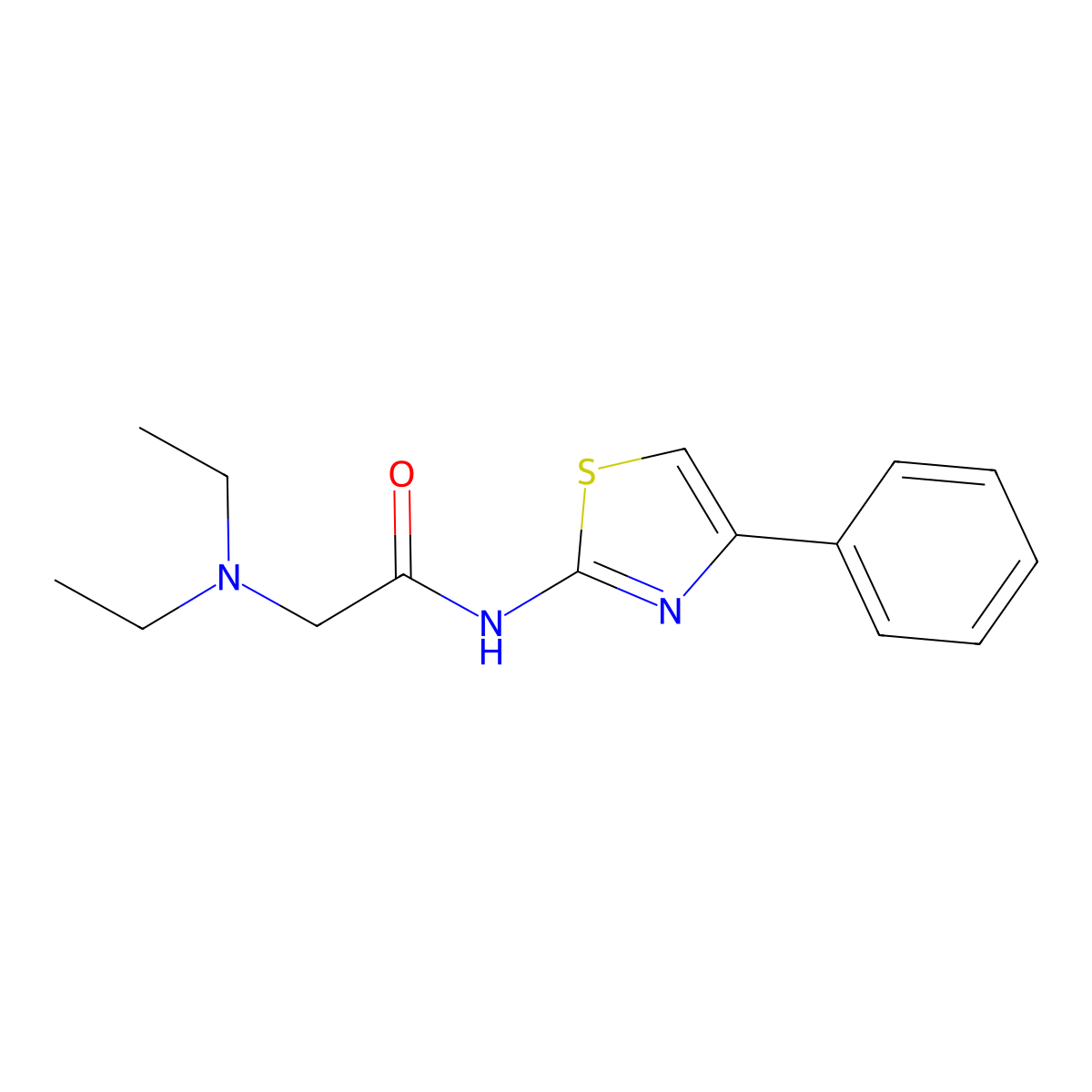 2-(diethylamino)-N-(4-phenyl-1,3-thiazol-2-yl)acetamide molecular structure, CAS 5039-17-8