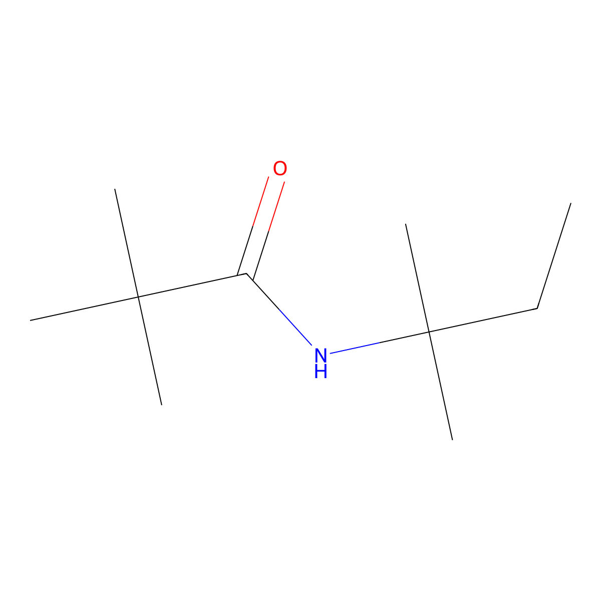 2,2-dimethyl-N-(2-methylbutan-2-yl)propanamide molecular structure, CAS 5039-80-5