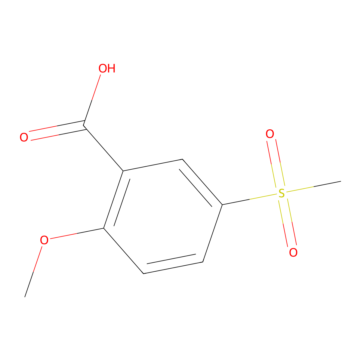 5-Mesyl-o-anisic acid molecular structure, CAS 50390-76-6