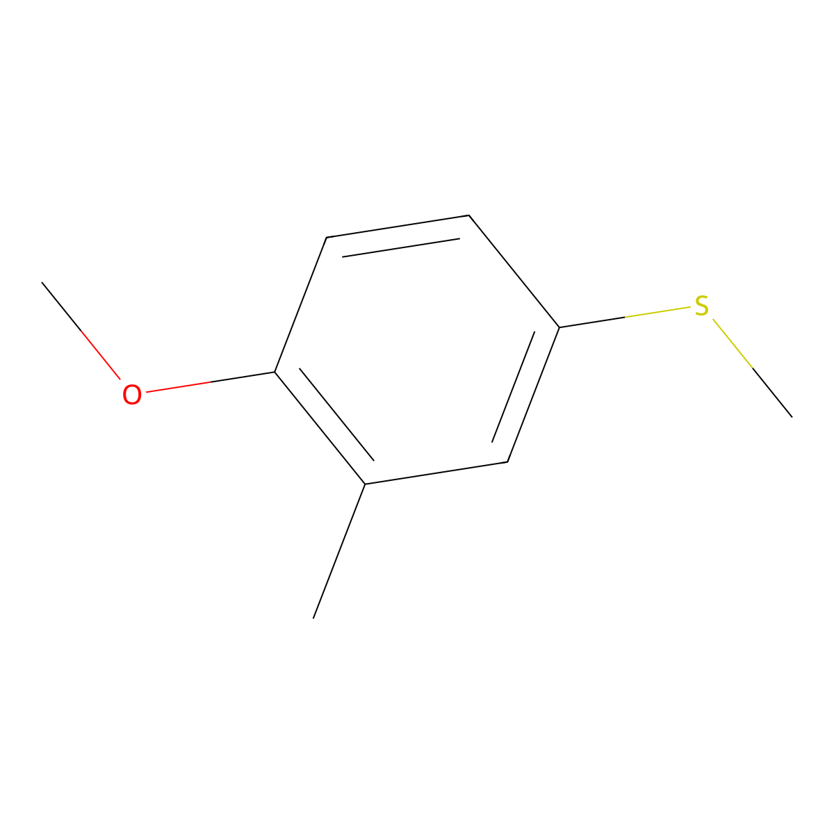 1-Methoxy-2-methyl-4-(methylthio)benzene molecular structure, CAS 50390-78-8