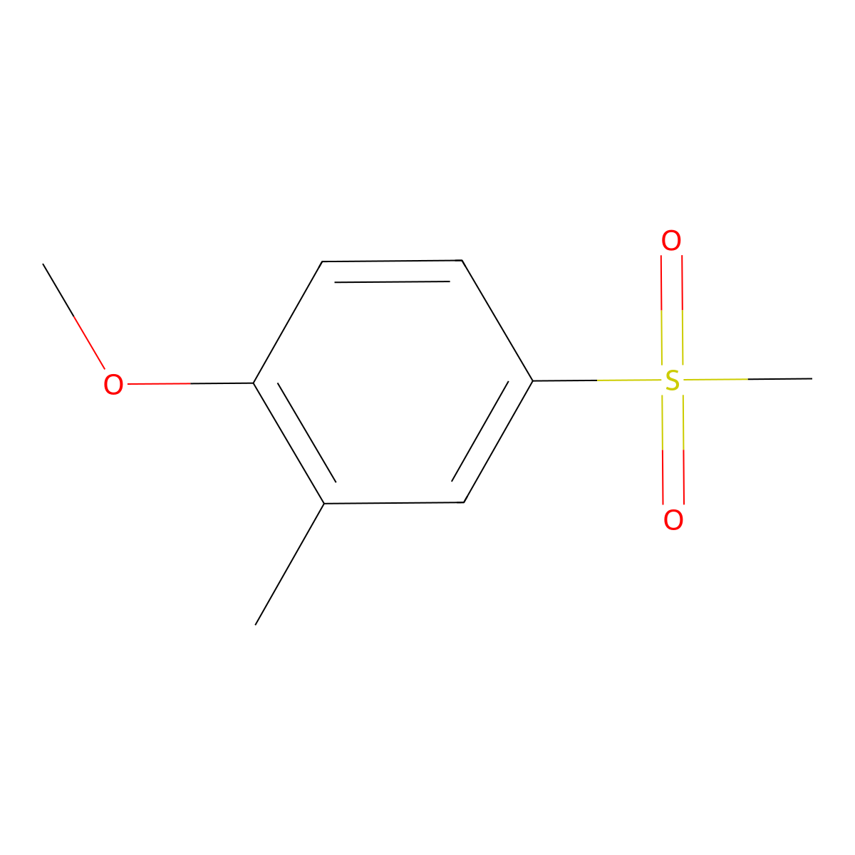 1-Methoxy-2-methyl-4-(methylsulfonyl)benzene molecular structure, CAS 50390-79-9