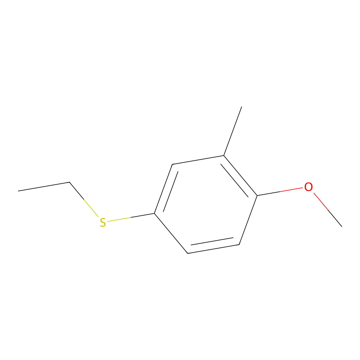 Ethyl 4-methoxy-3-methylphenyl sulfide molecular structure, CAS 50390-80-2