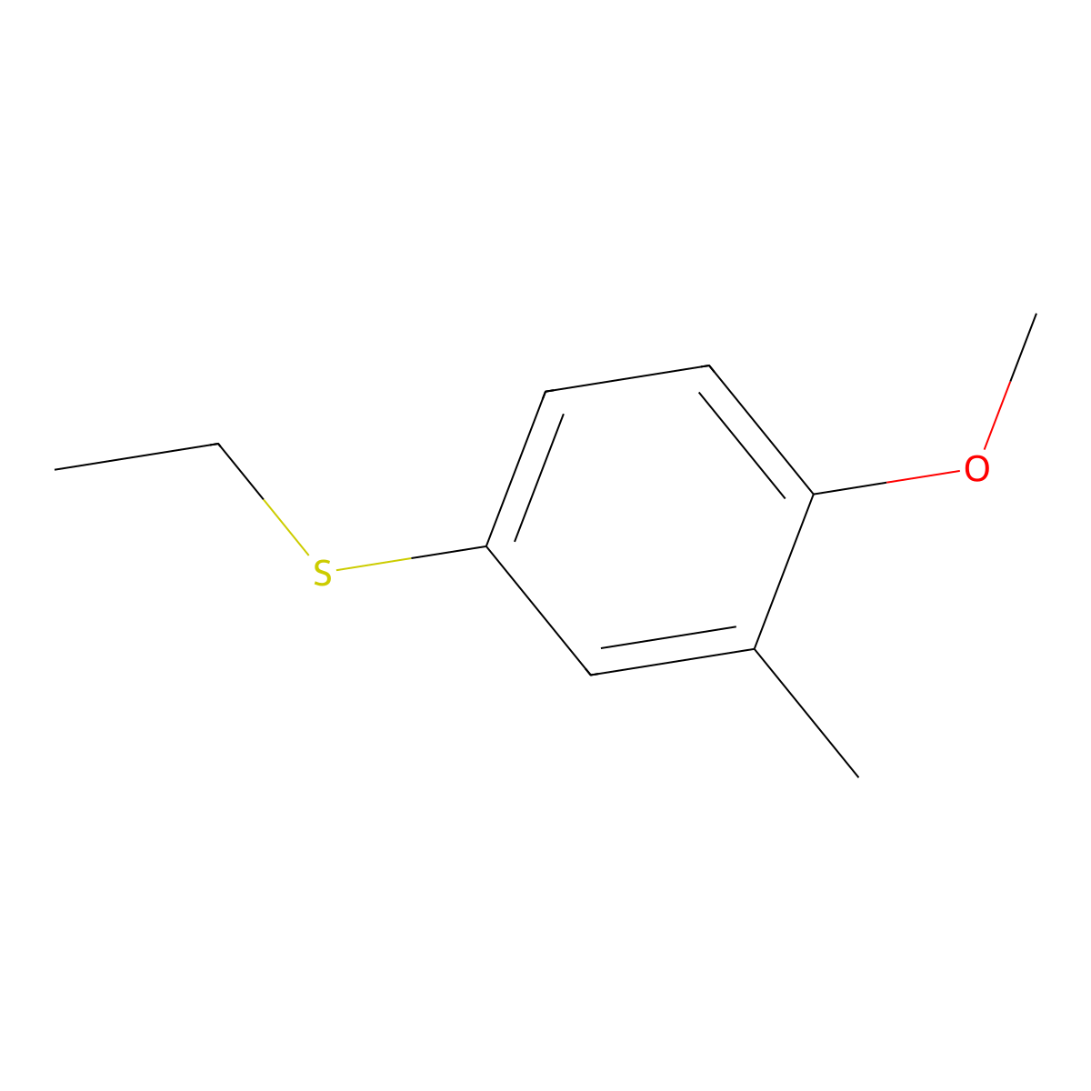 Ethyl 4-methoxy-3-methylphenyl sulfide molecular structure, CAS 50390-80-2