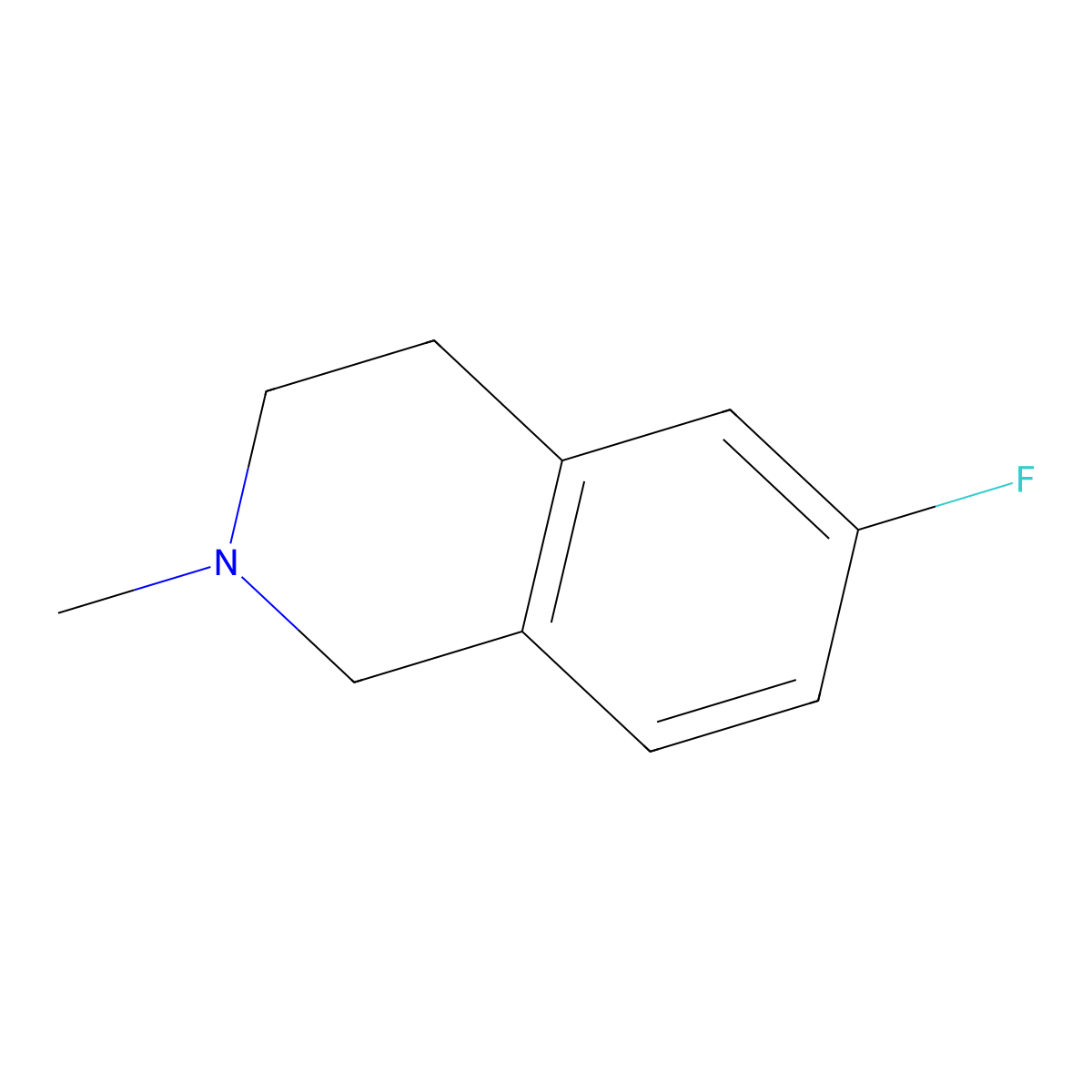 6-Fluoro-2-methyl-1,2,3,4-tetrahydroisoquinoline molecular structure, CAS 50396-67-3