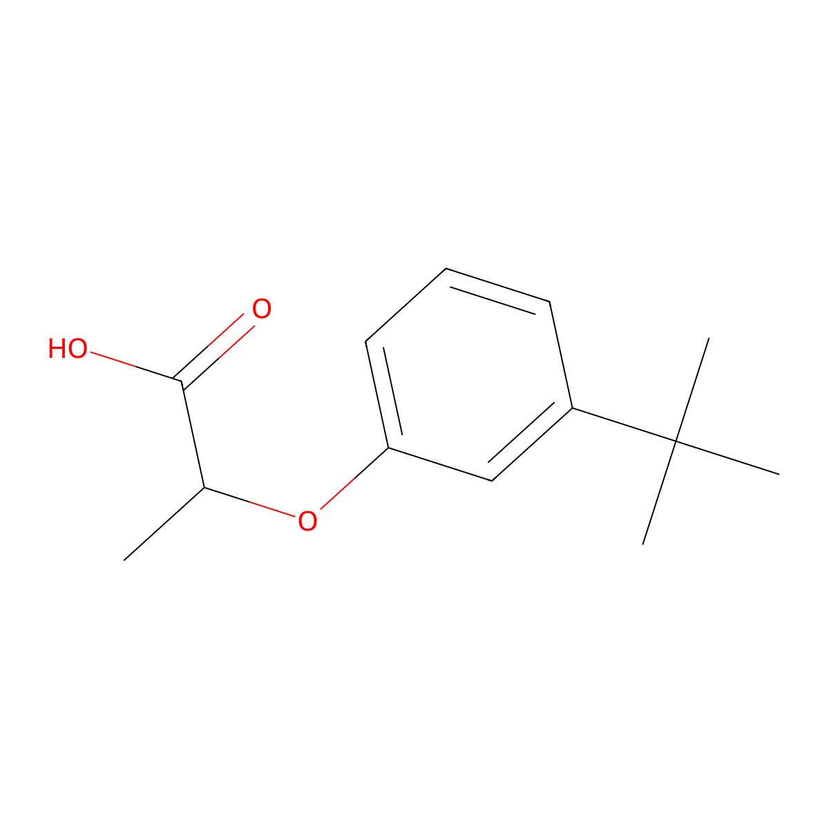 2-(3-Tert-butylphenoxy)propanoic acid molecular structure, CAS 50397-71-2