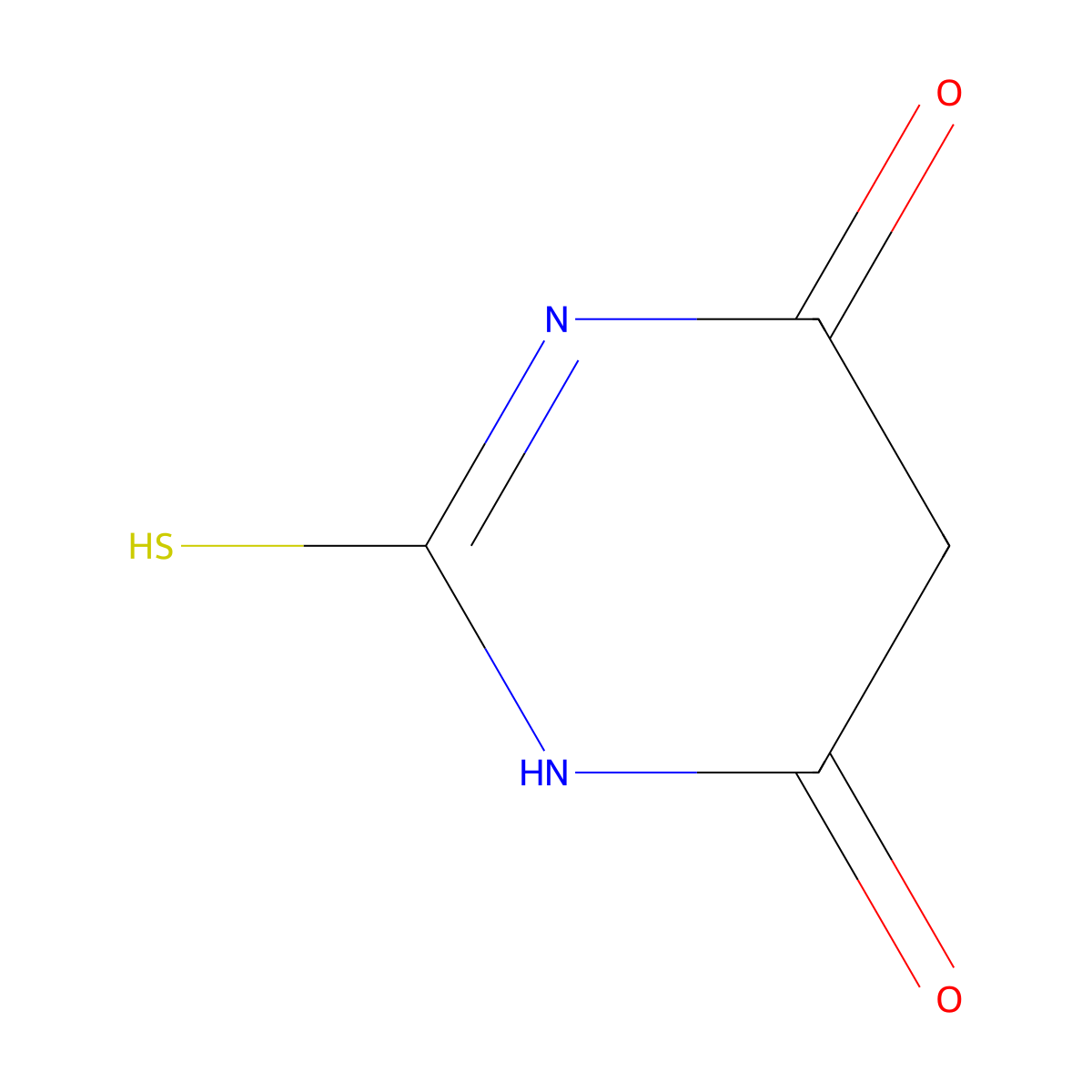 2-sulfanyl-1H-pyrimidine-4,6-dione molecular structure, CAS 504-17-6