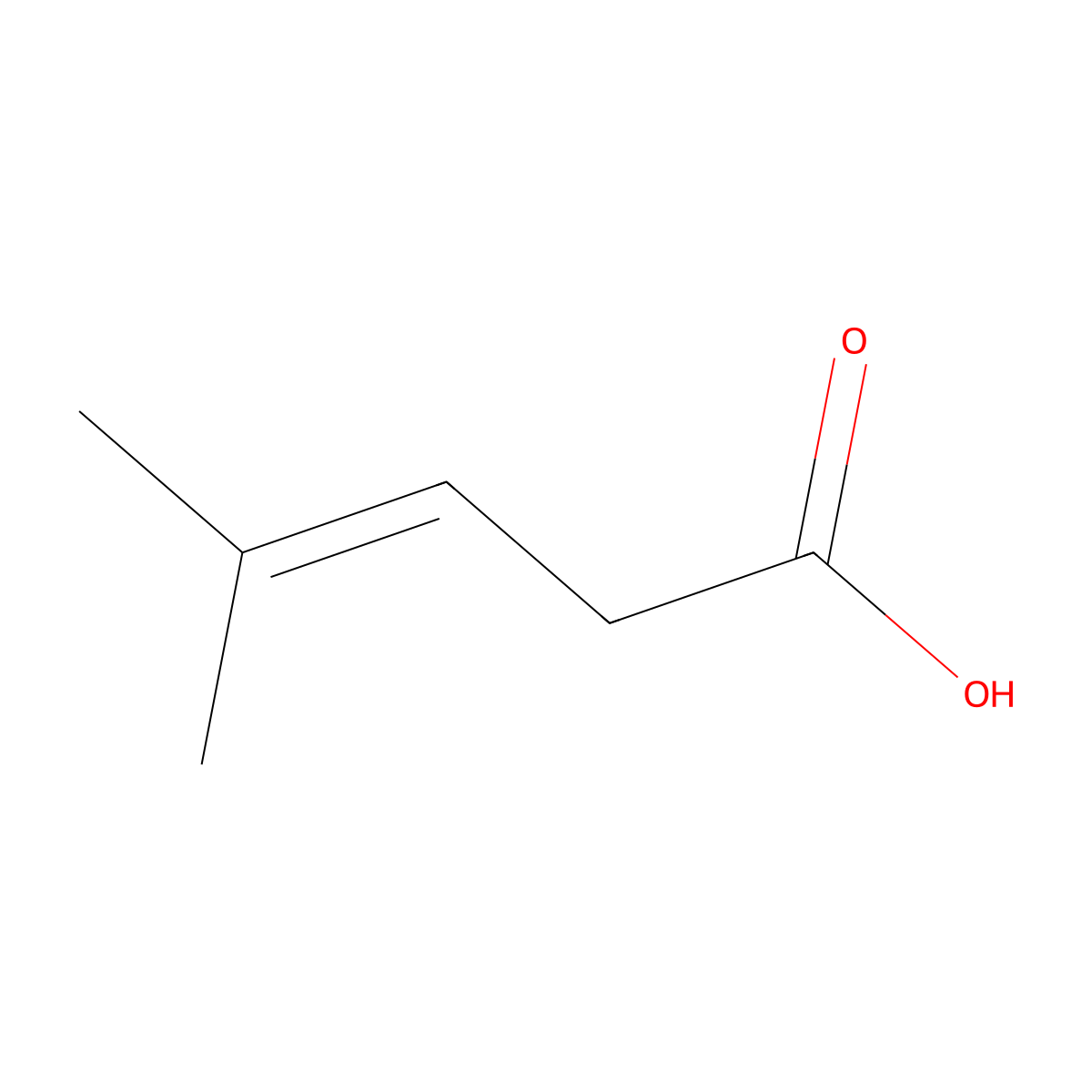 4-Methyl-3-pentenoic acid molecular structure, CAS 504-85-8