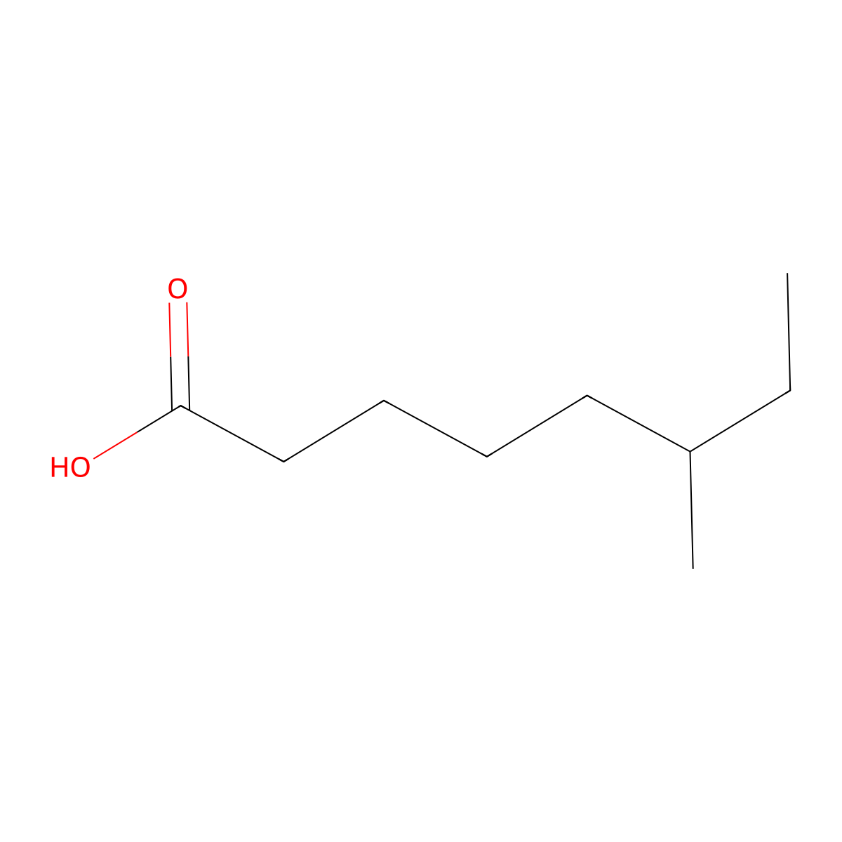 6-Methyloctanoic acid molecular structure, CAS 504-99-4