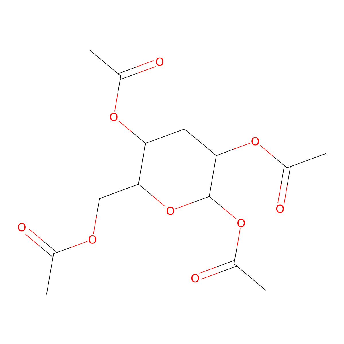 3-Deoxy-1,2,4,6-tetra-O-acetyl-D-glucopyranose molecular structure, CAS 5040-09-5