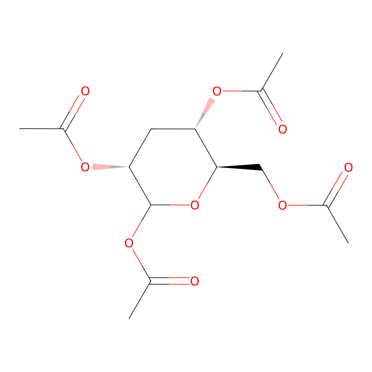3-Deoxy-1,2,4,6-tetra-O-acetyl-D-glucopyranose molecular structure, CAS 5040-09-5