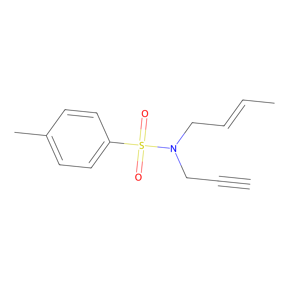 N-(But-2-en-1-yl)-4-methyl-N-(prop-2-yn-1-yl)benzene-1-sulfonamide molecular structure, CAS 50401-85-9