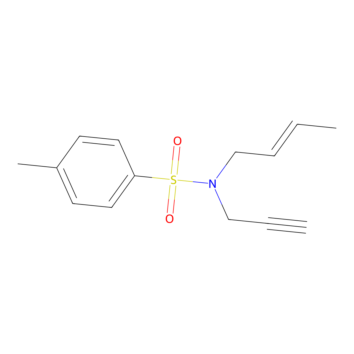 N-(But-2-en-1-yl)-4-methyl-N-(prop-2-yn-1-yl)benzene-1-sulfonamide molecular structure, CAS 50401-85-9