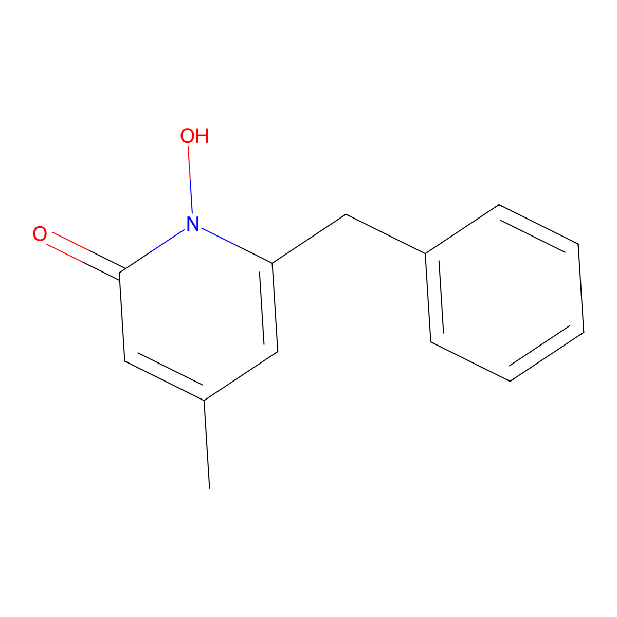 6-Benzyl-1-Hydroxy-4-Methylpyridin-2(1h)-One molecular structure, CAS 50405-58-8