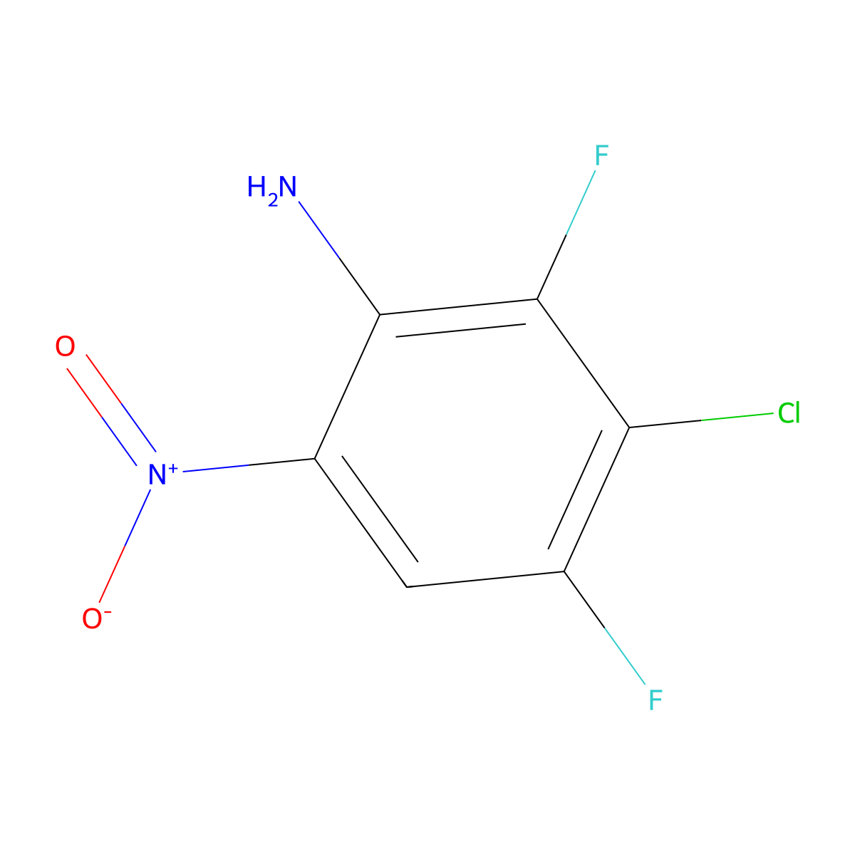 3-Chloro-2,4-difluoro-6-nitroaniline molecular structure, CAS 50408-94-1