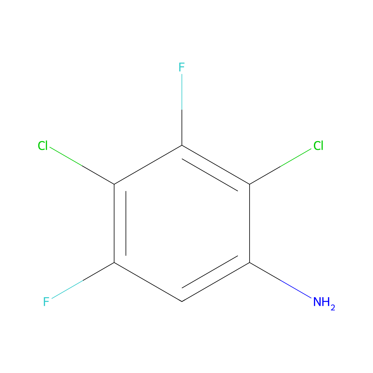 2,4-Dichloro-3,5-difluoroaniline molecular structure, CAS 50408-95-2
