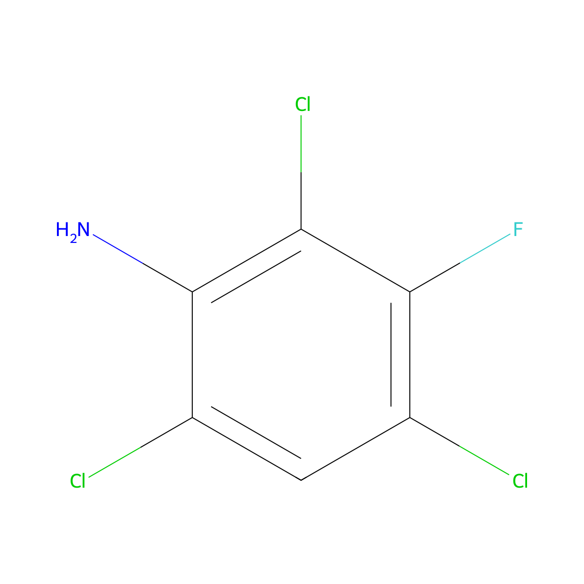 2,4,6-Trichloro-3-fluoroaniline molecular structure, CAS 50408-99-6