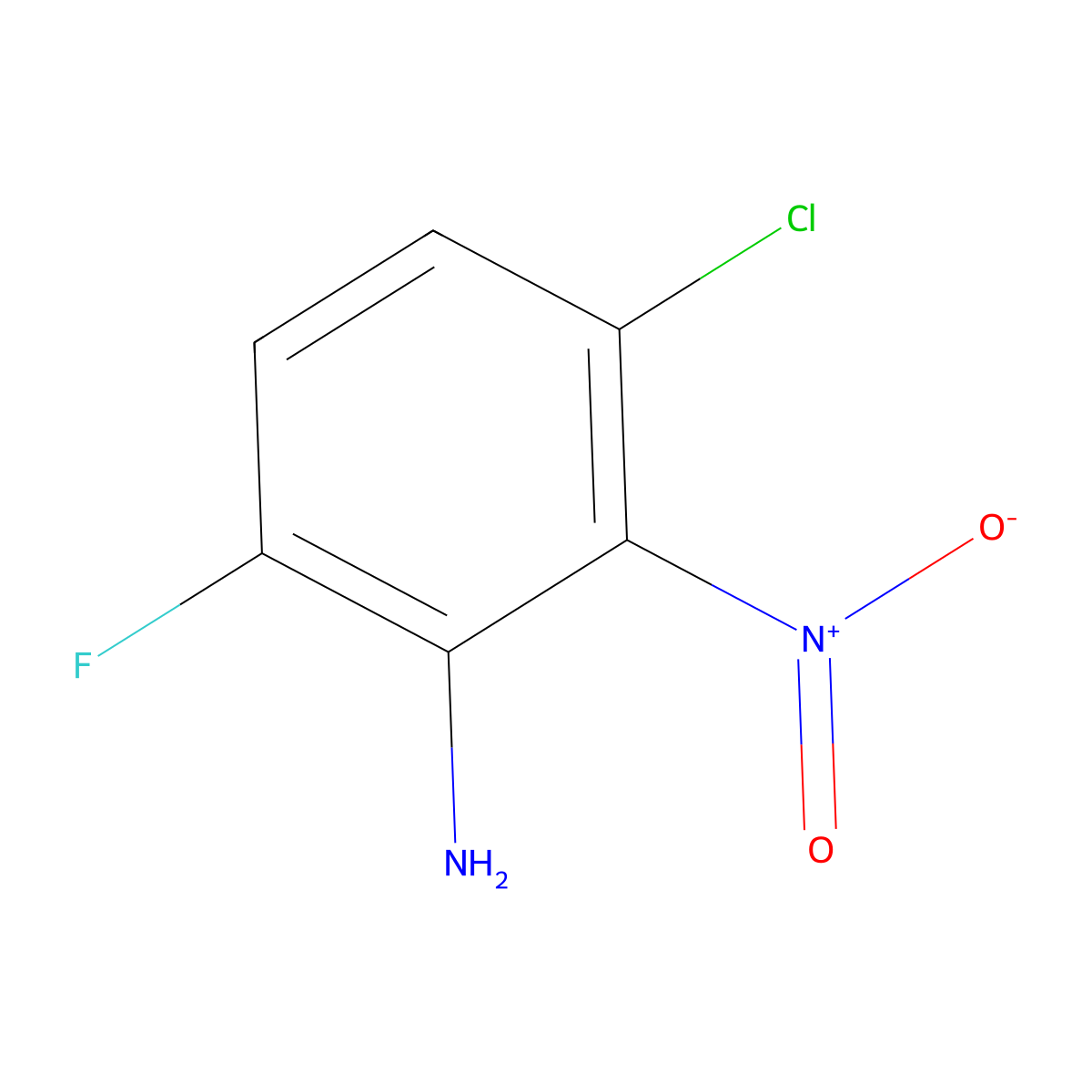5-Chloro-2-fluoro-6-nitroaniline molecular structure, CAS 50409-01-3