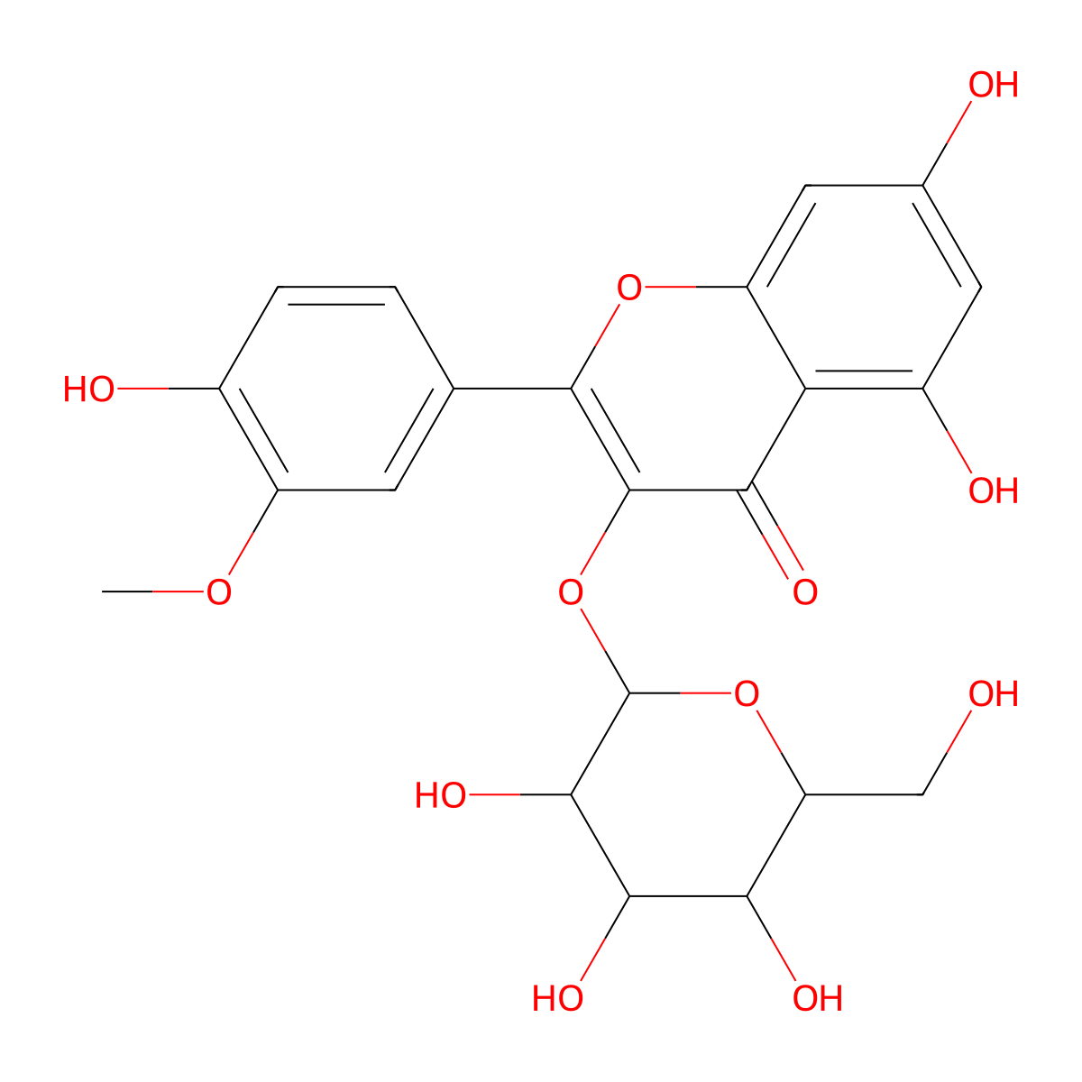 Isorhamnetin 3-O-glucoside molecular structure, CAS 5041-82-7