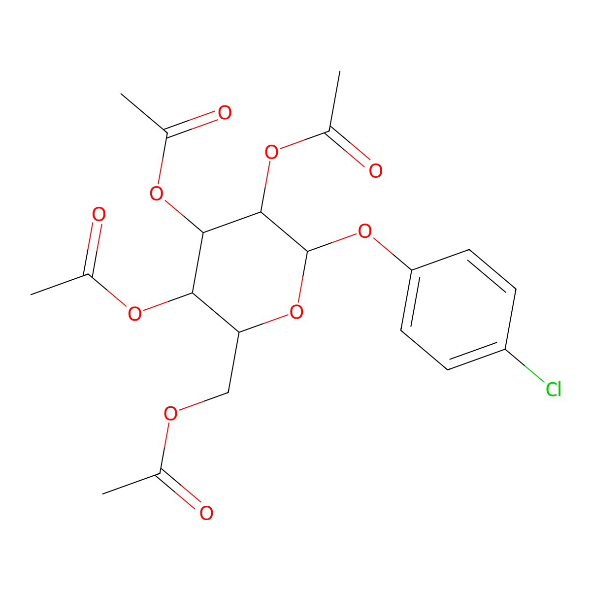 (4-Chlorophenyl)-2,3,4,6-tetra-O-acetyl-beta-D-glucopyranoside molecular structure, CAS 5041-92-9