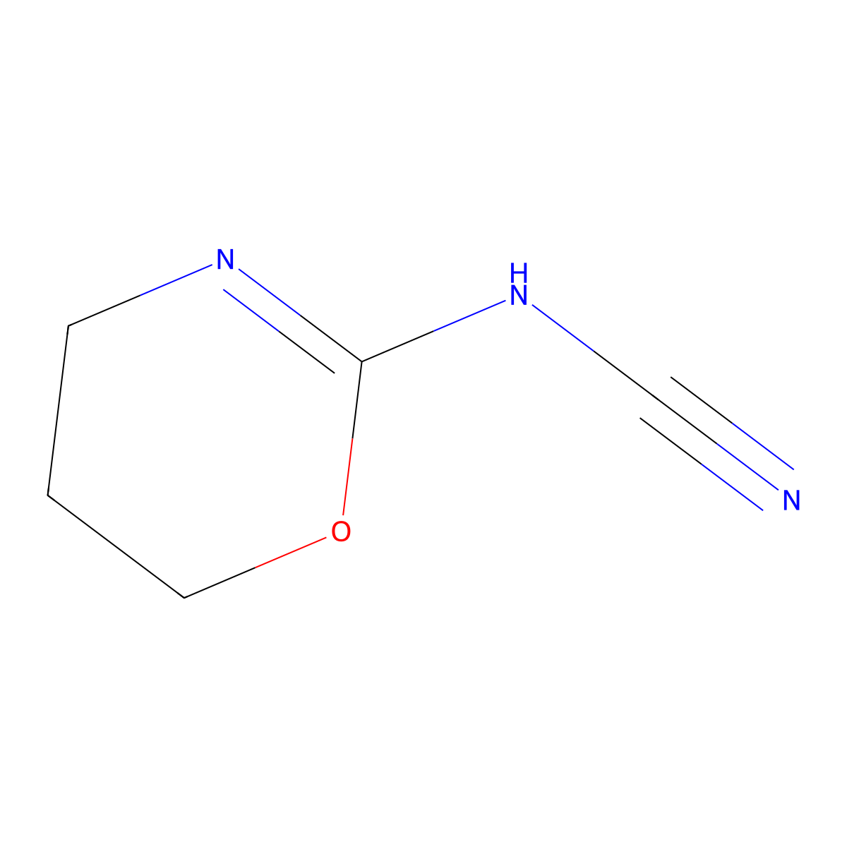 (E)-N-(1,3-Oxazinan-2-ylidene)cyanamide molecular structure, CAS 50411-07-9