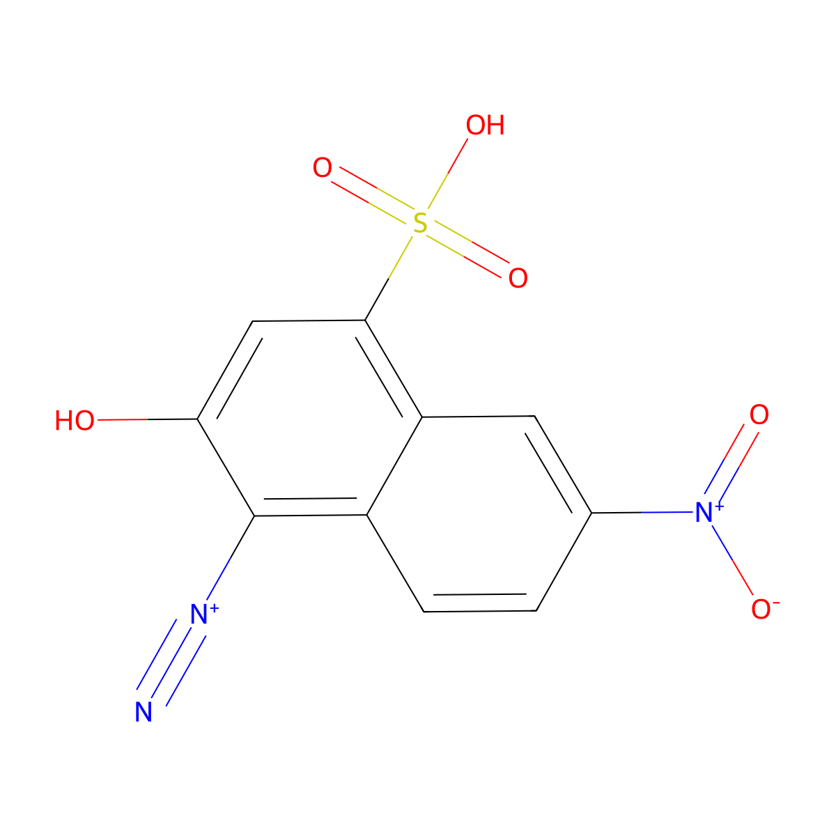 1-Naphthalenediazonium, 2-hydroxy-6-nitro-4-sulfo- molecular structure, CAS 50412-00-5