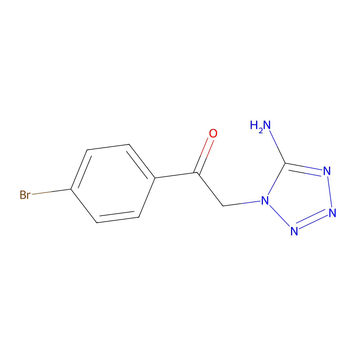 2-(5-amino-1H-tetrazol-1-yl)-1-(4-bromophenyl)ethanone molecular structure, CAS 50413-27-9