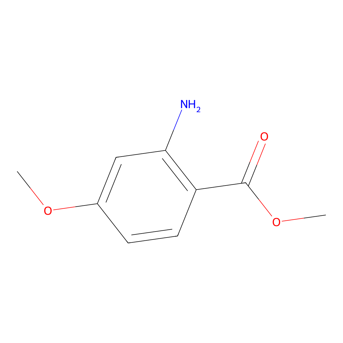 Methyl 2-amino-4-methoxybenzoate molecular structure, CAS 50413-30-4
