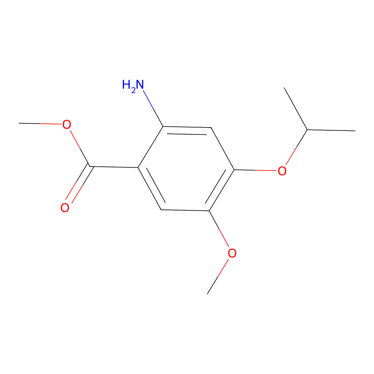Methyl 2-amino-4-isopropoxy-5-methoxybenzoate molecular structure, CAS 50413-53-1