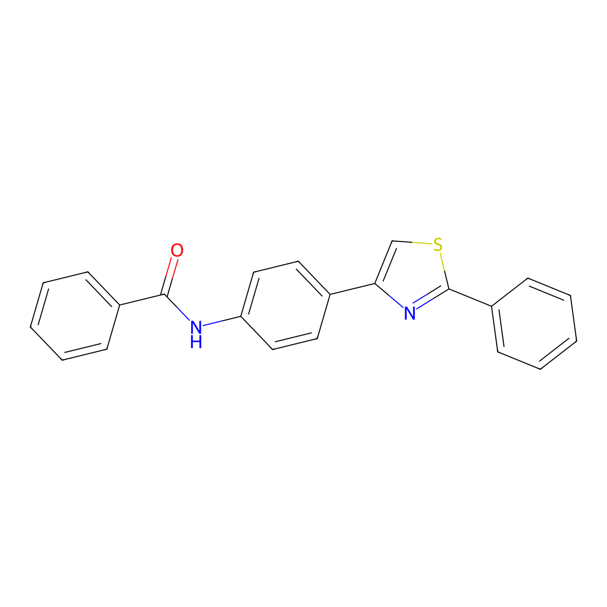N-[4-(2-phenyl-1,3-thiazol-4-yl)phenyl]benzamide molecular structure, CAS 50414-95-4