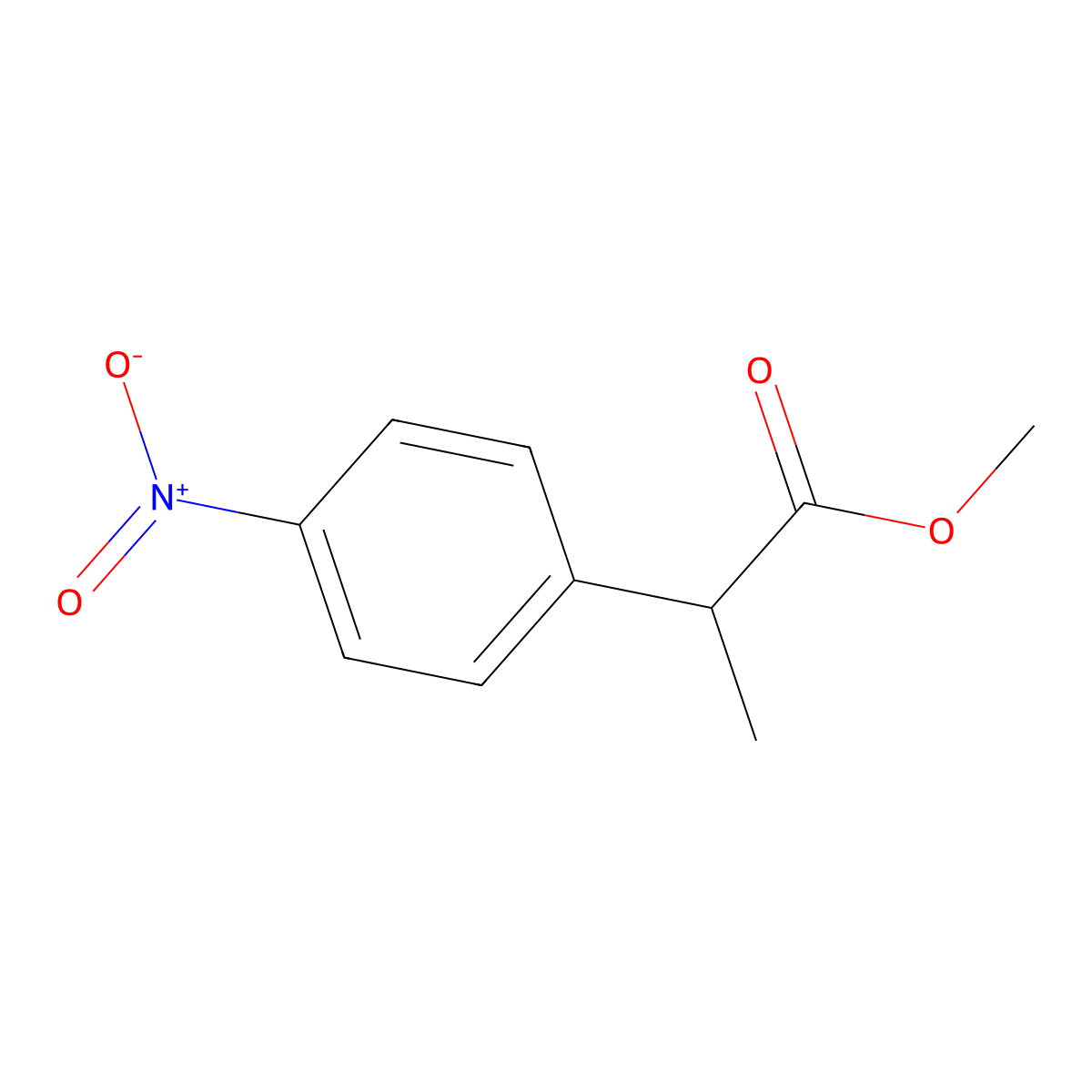 Methyl 2-(4-nitrophenyl)propionate molecular structure, CAS 50415-69-5