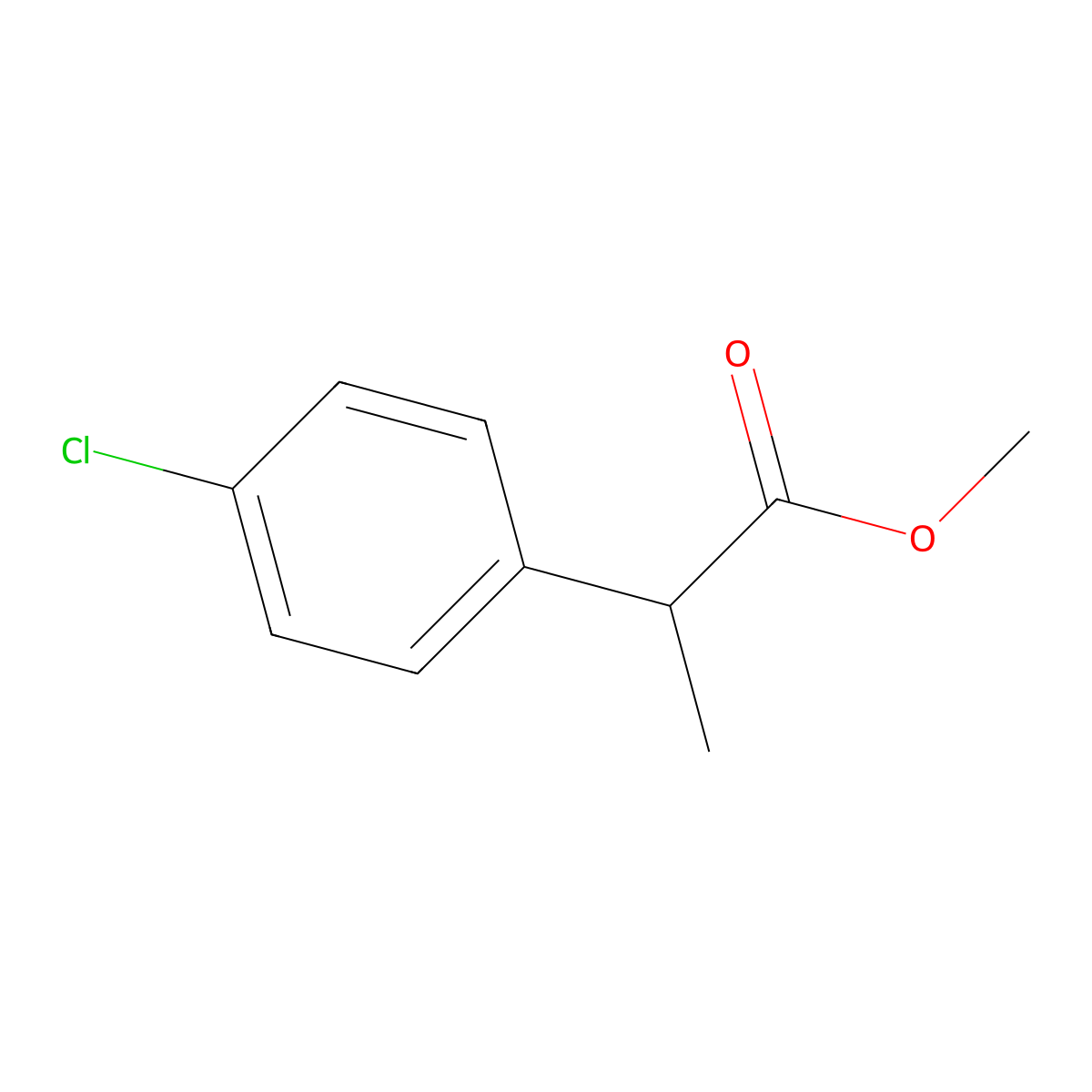 Methyl 2-(4-chlorophenyl)propanoate molecular structure, CAS 50415-70-8