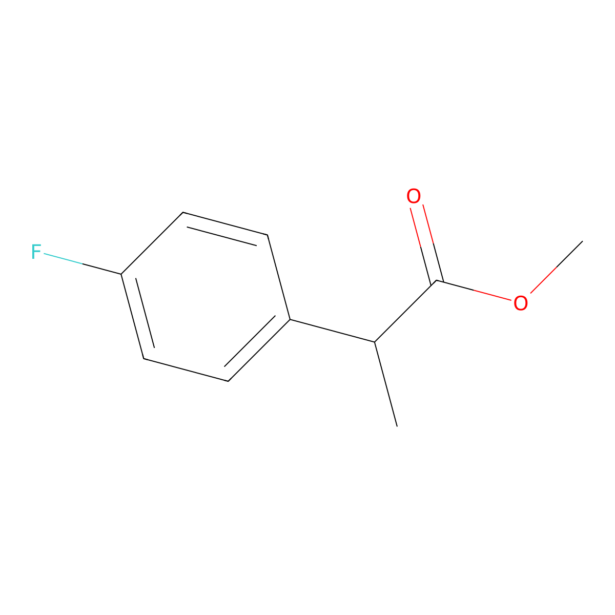 Methyl 4-fluoro-alpha-methylbenzeneacetate molecular structure, CAS 50415-71-9