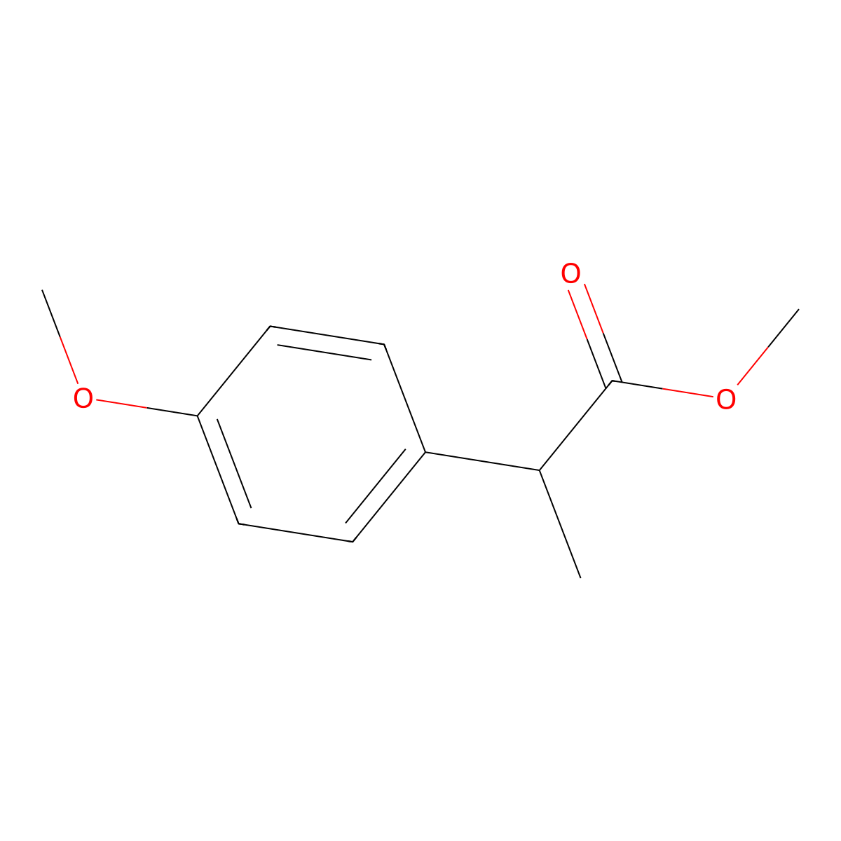 Methyl 2-(4-methoxyphenyl)propanoate molecular structure, CAS 50415-73-1