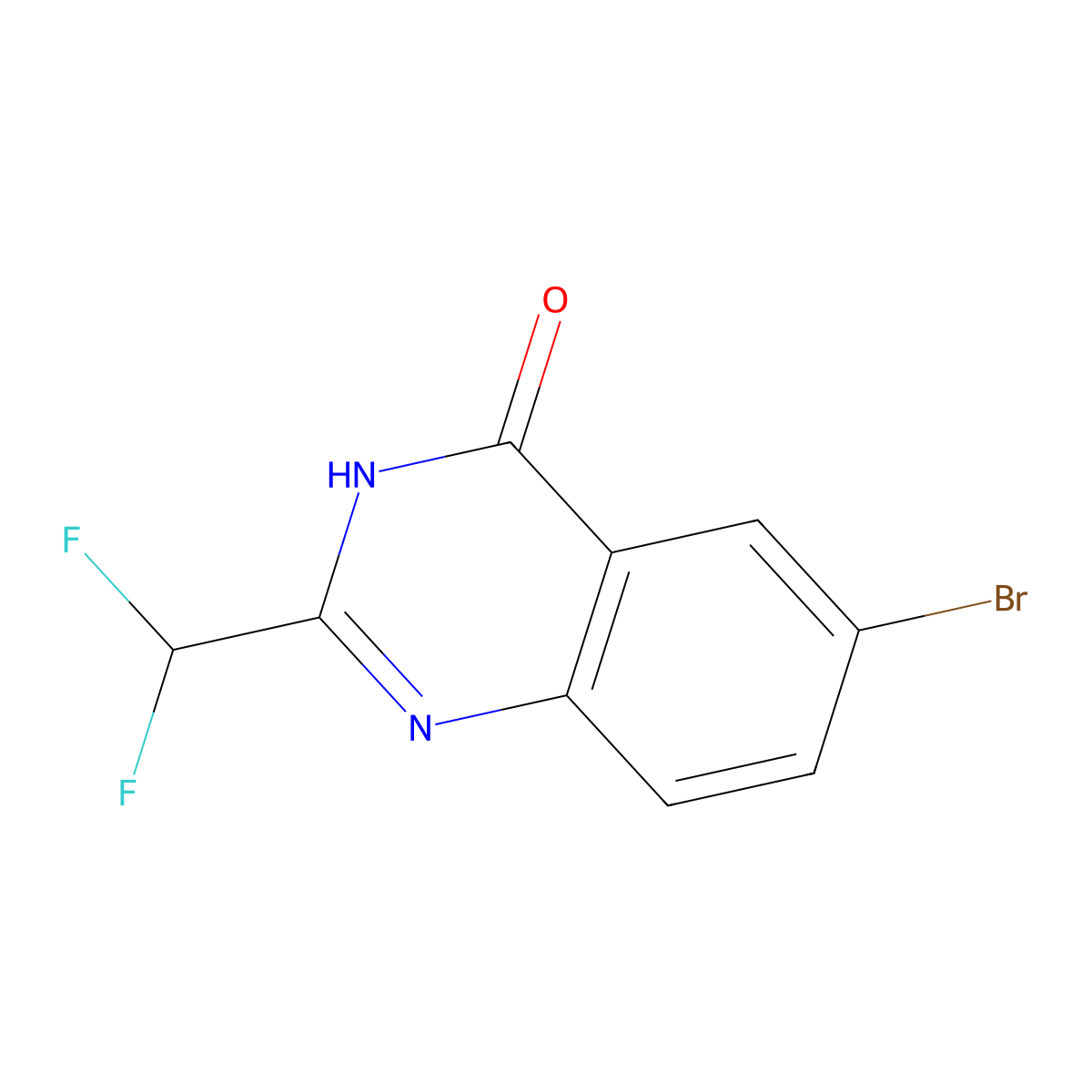 6-Bromo-2-(difluoromethyl)quinazolin-4(3H)-one molecular structure, CAS 50419-39-1