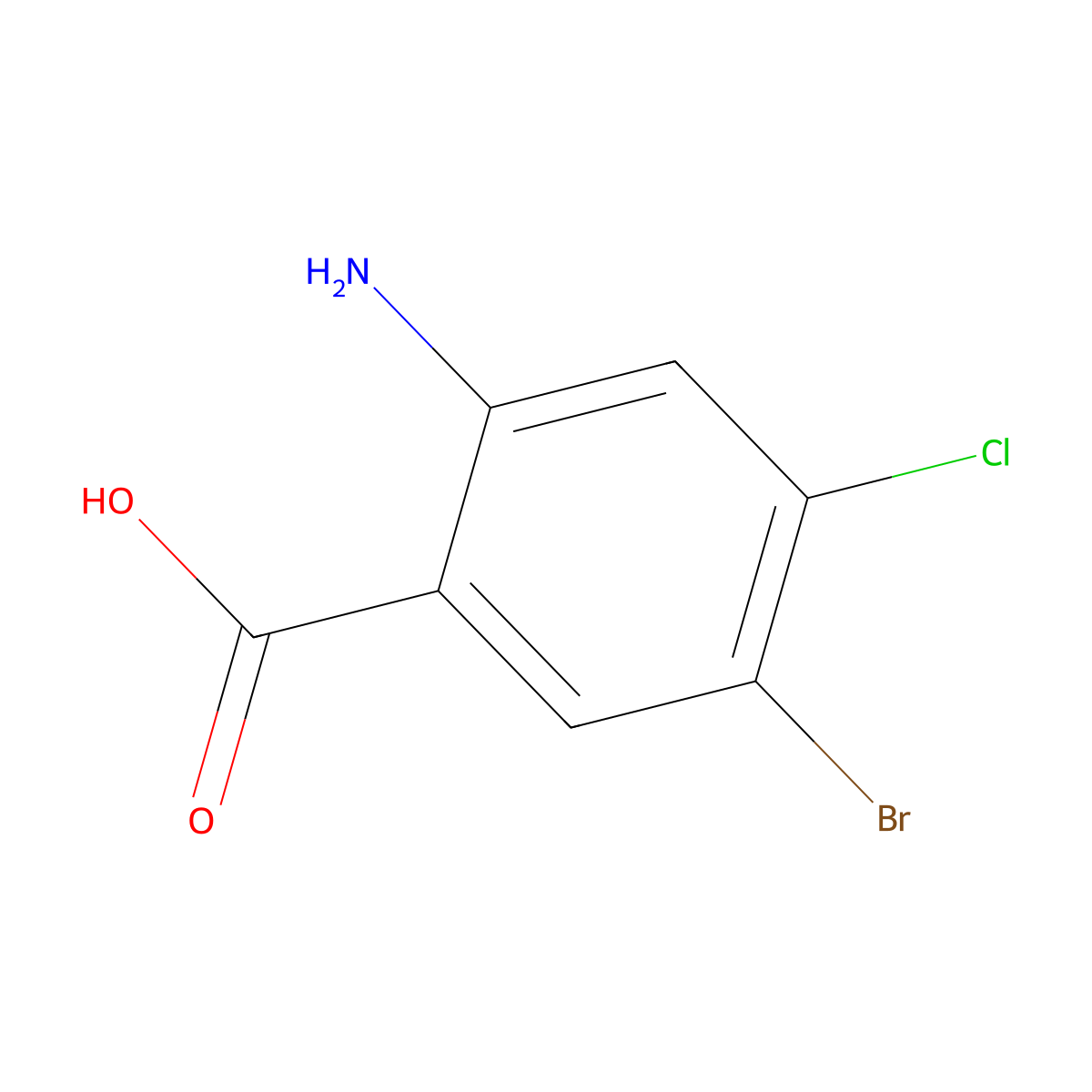 2-Amino-5-bromo-4-chlorobenzoic acid molecular structure, CAS 50419-88-0