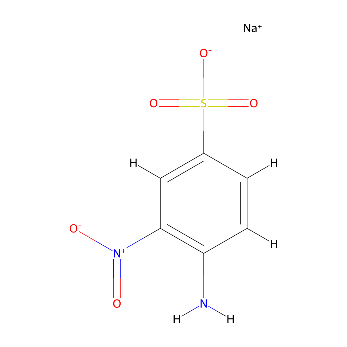 Sodium 4-amino-3-nitrobenzenesulfonate molecular structure, CAS 5042-33-1