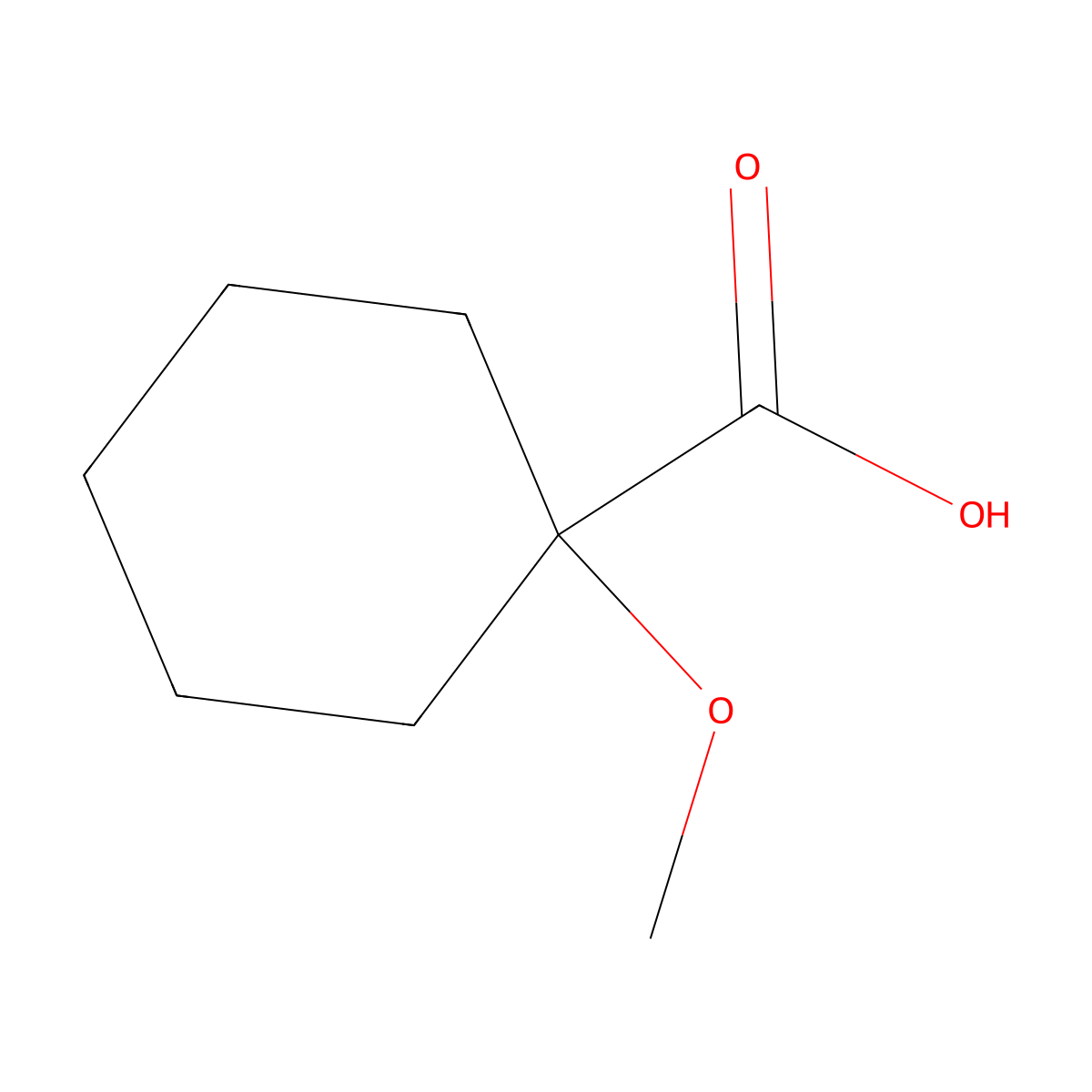 1-Methoxycyclohexane-1-carboxylic acid molecular structure, CAS 50421-27-7
