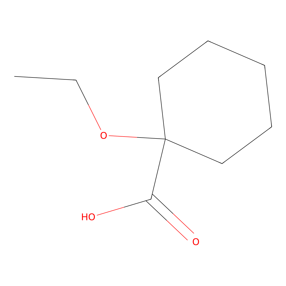 1-Ethoxycyclohexanecarboxylic acid molecular structure, CAS 50421-28-8