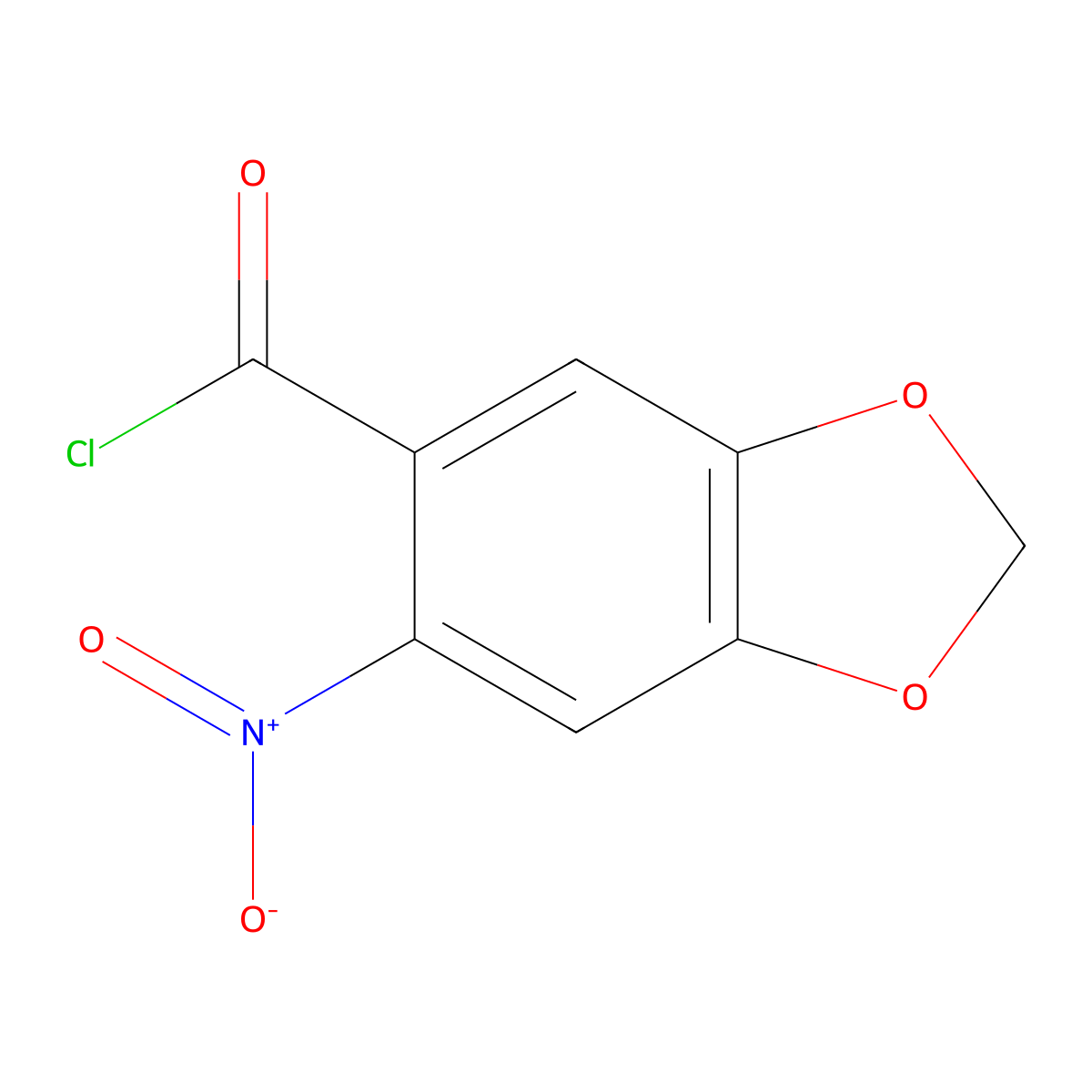 5-(Chloro)carbonyl-6-nitro-1,3-benzodioxole molecular structure, CAS 50425-29-1