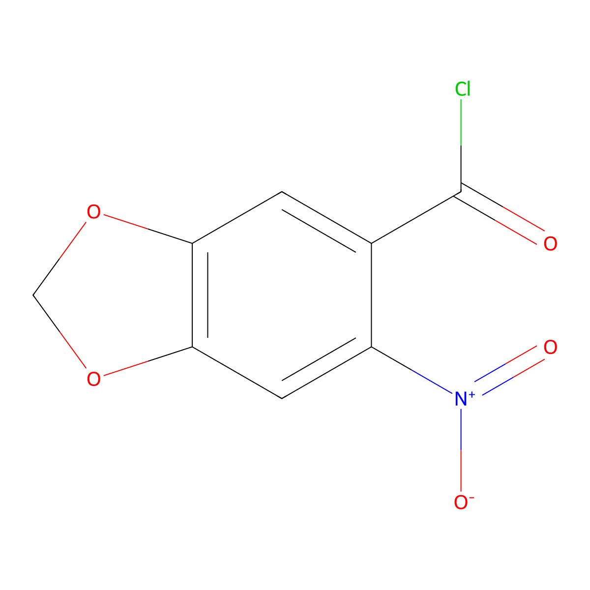 5-(Chloro)carbonyl-6-nitro-1,3-benzodioxole molecular structure, CAS 50425-29-1