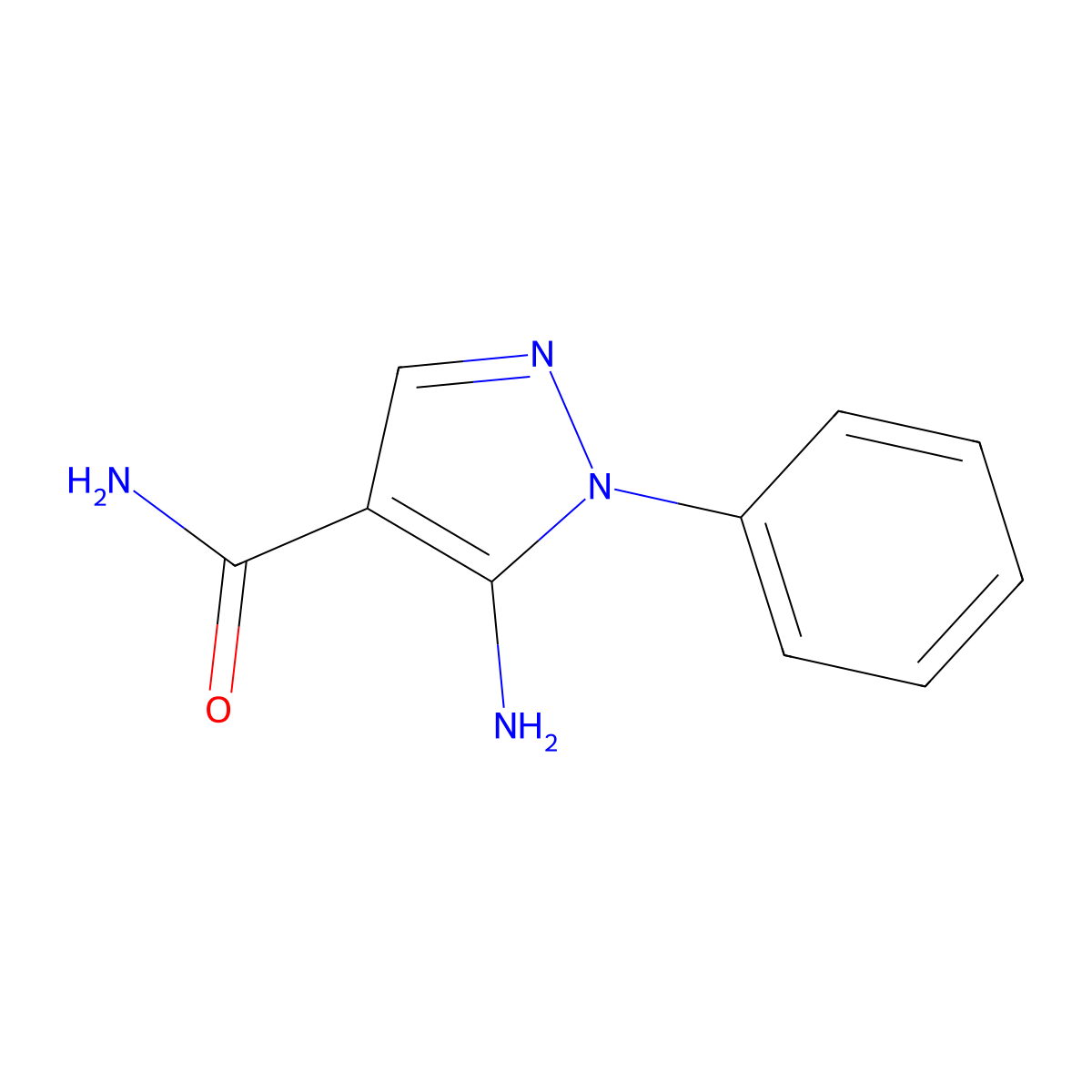 5-Amino-1-phenyl-4-pyrazolecarboxamide molecular structure, CAS 50427-77-5