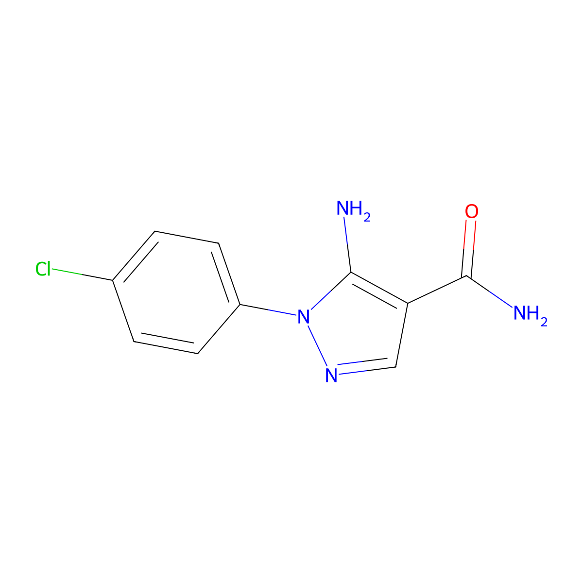 5-Amino-1-(4-chlorophenyl)-1h-pyrazole-4-carboxamide molecular structure, CAS 50427-79-7