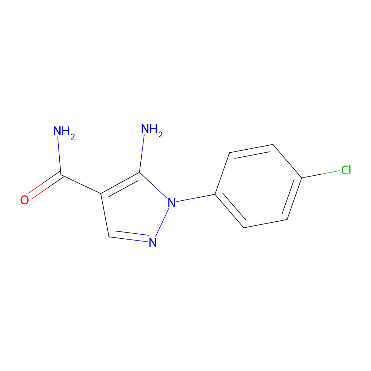 5-Amino-1-(4-chlorophenyl)-1h-pyrazole-4-carboxamide molecular structure, CAS 50427-79-7