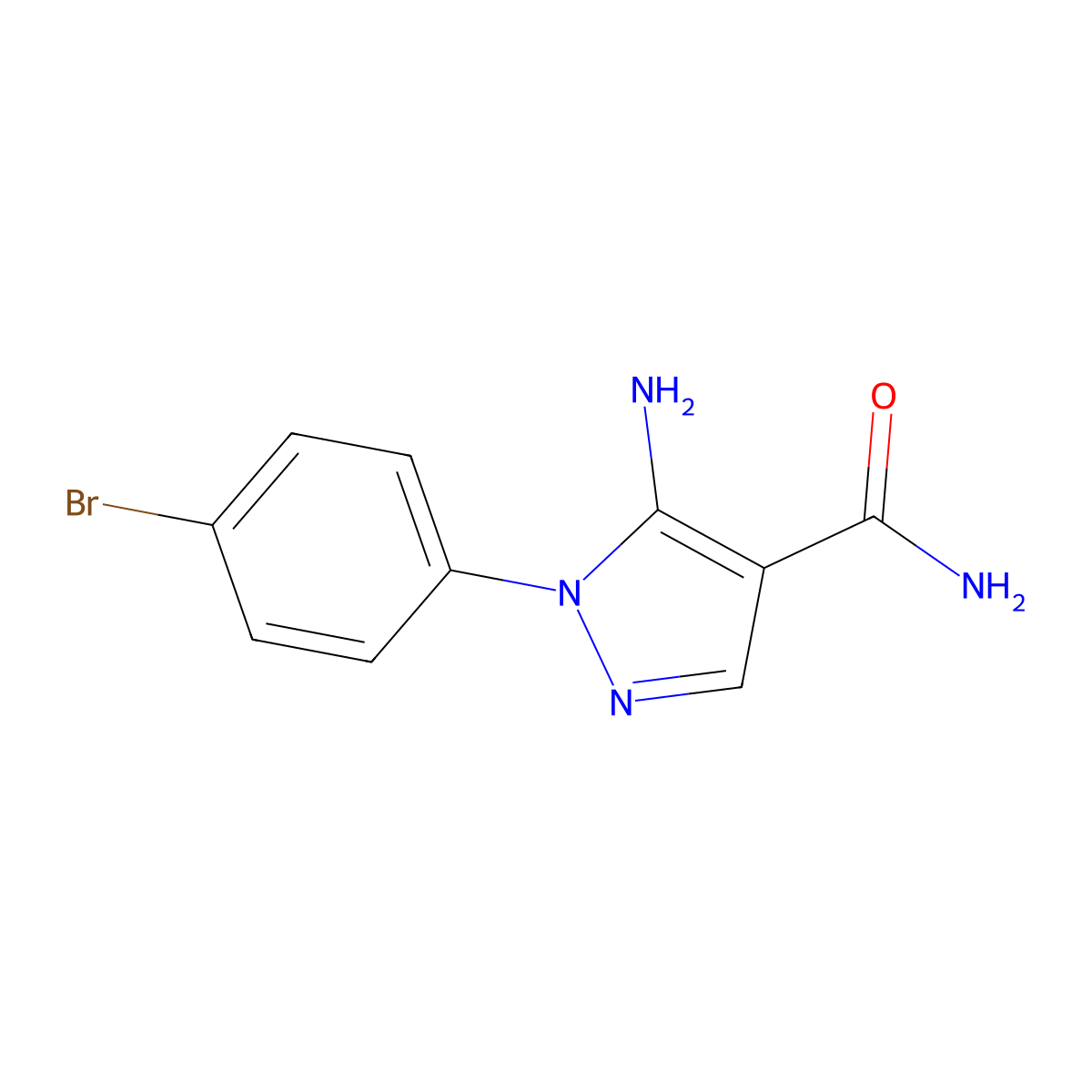5-Amino-1-(4-bromophenyl)-1H-pyrazole-4-carboxamide molecular structure, CAS 50427-80-0