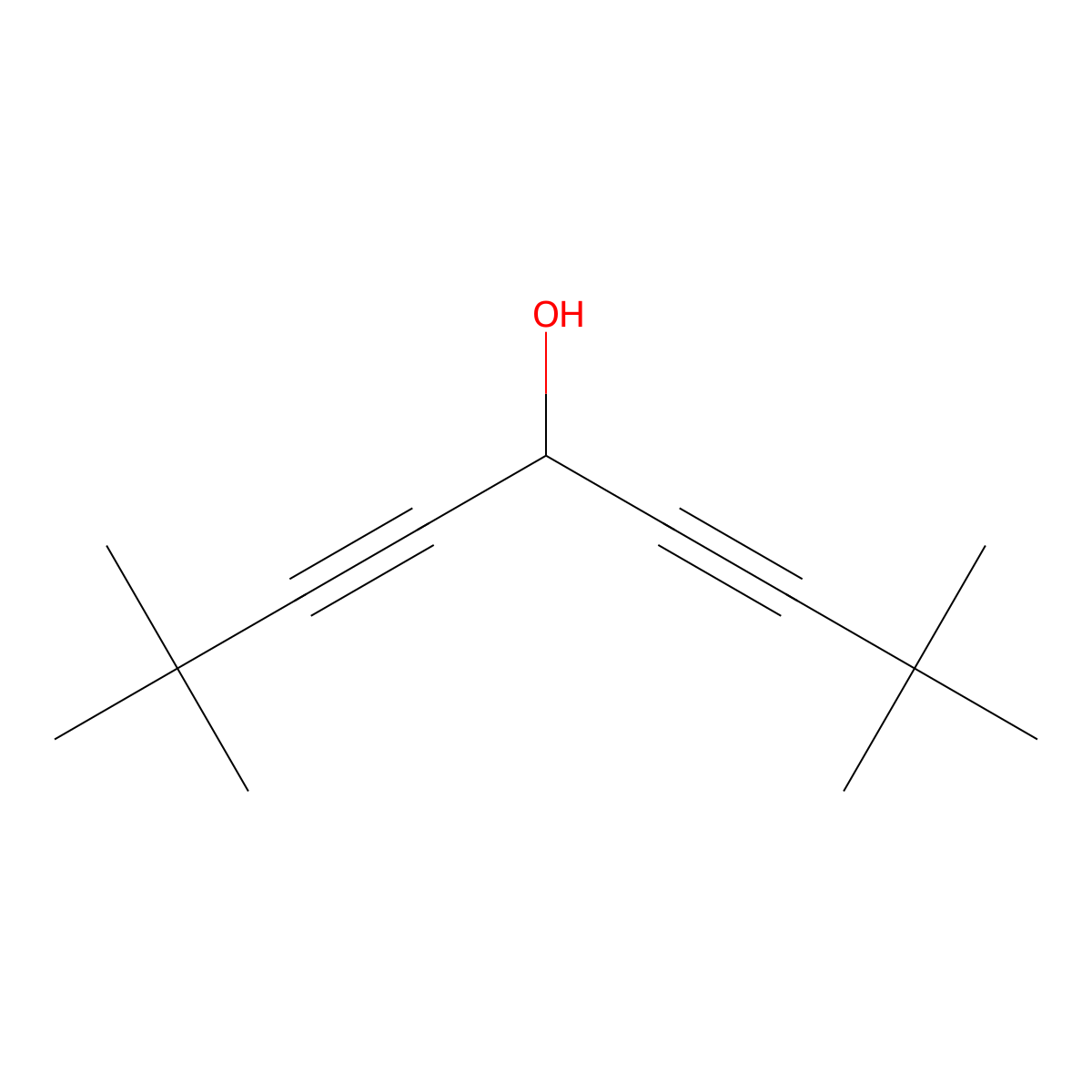 2,2,8,8-Tetramethyl-3,6-nonadiyn-5-ol molecular structure, CAS 50428-39-2