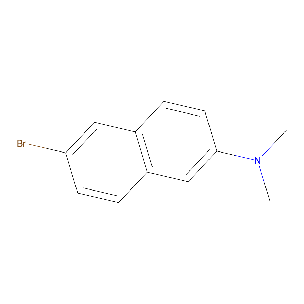 6-bromo-N,N-dimethylnaphthalen-2-amine molecular structure, CAS 5043-03-8