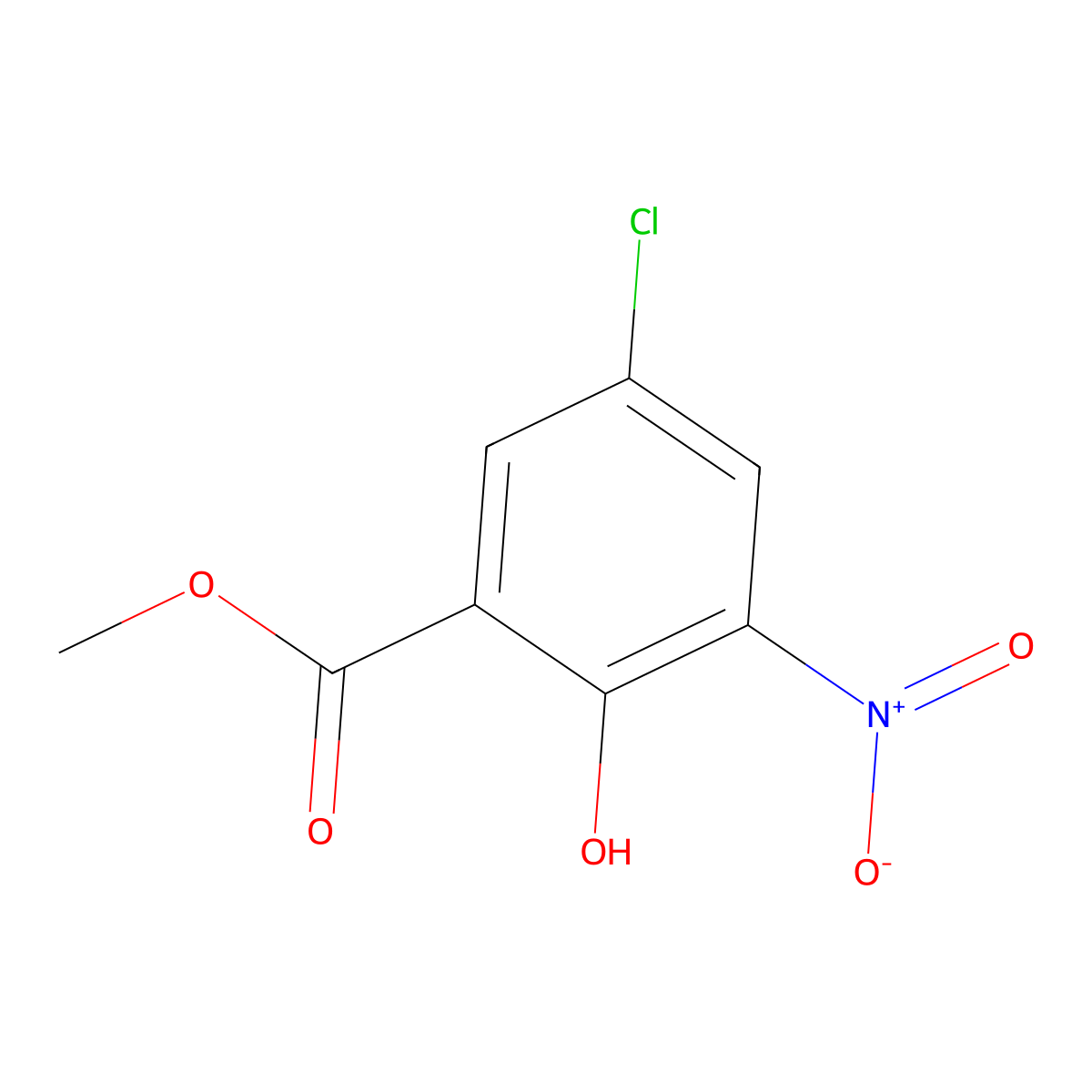 Methyl 5-chloro-2-hydroxy-3-nitrobenzoate molecular structure, CAS 5043-79-8