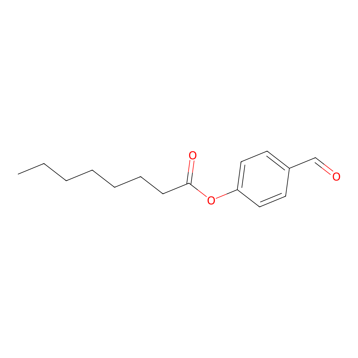 Octanoic acid, 4-formylphenyl ester molecular structure, CAS 50433-83-5